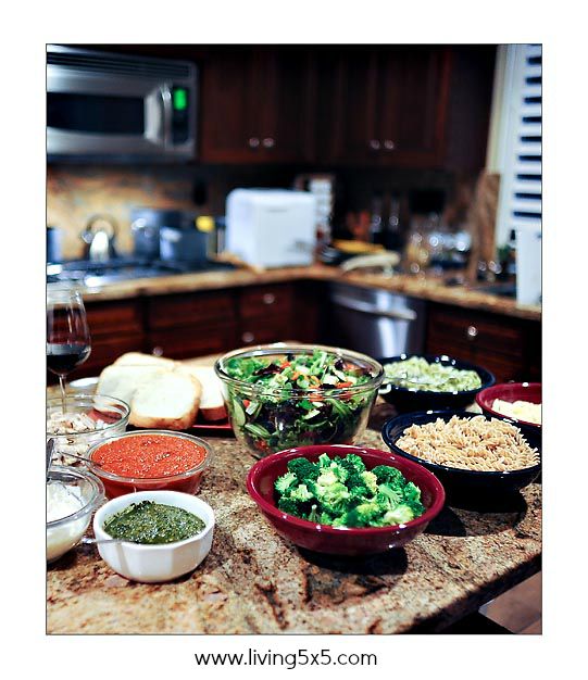 Creating a Pasta Bar with Wine Tasting is a great family and friends event. Good for the soul and helps you unwind with your favorite people.